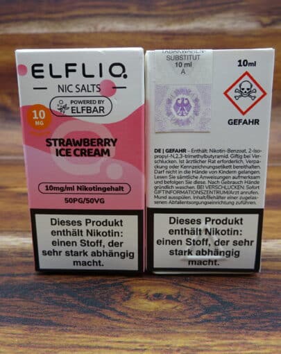 Elfliq Strawberry-Ice-Cream Nikotinsalz-Liquid Elfbar